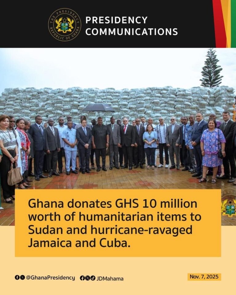 Ghana donates GH¢10 million worth of humanitarian aid to Jamaica, Sudan, Cuba