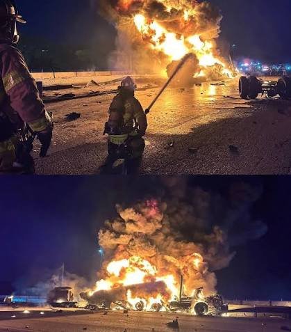 GNFS extinguishes fuel tanker fire following deadly collision on Tema Motorway