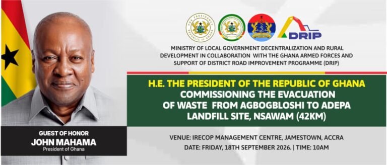 President Mahama to commission Agbogbloshie waste evacuation to Nsawam landfill today