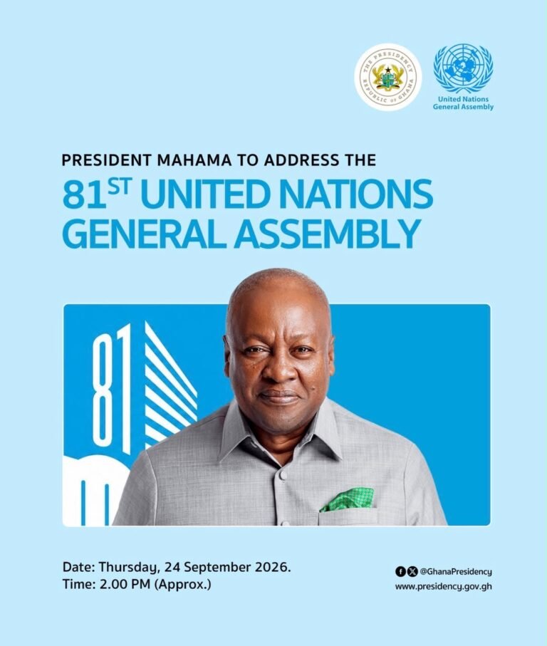 President Mahama to address 81st UN General Assembly today